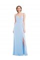 Tie Back Cutout Maxi Formal Bridesmaid Dress with Front Slit Bristol