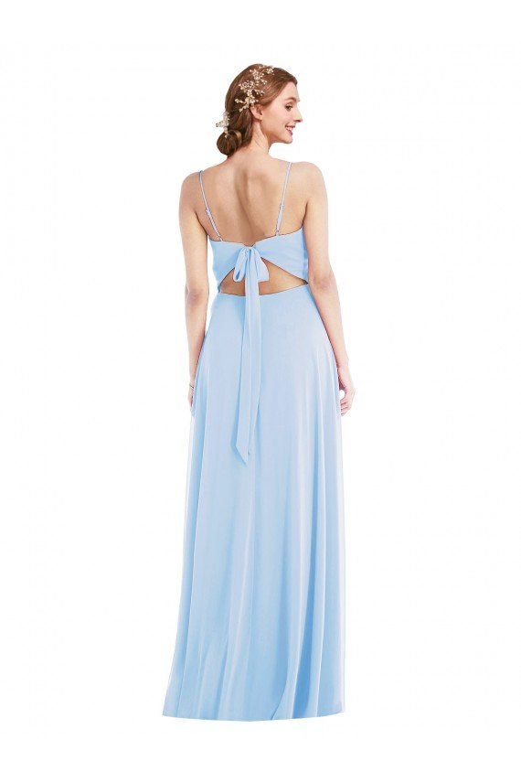 Tie Back Cutout Maxi Formal Bridesmaid Dress with Front Slit Bristol