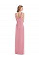 Draped Chiffon Grecian Column Bridesmaid Dress with Front Slit Bristol