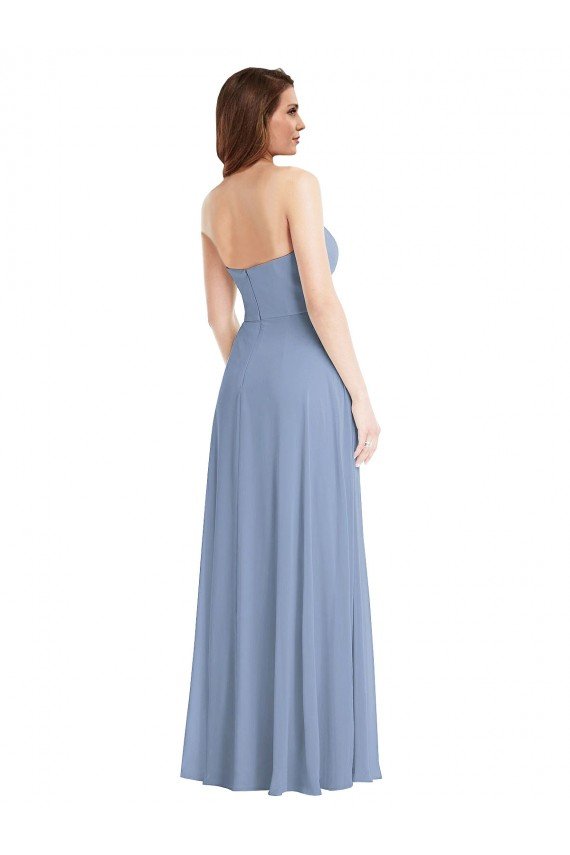 Strapless A-Line Maxi Bridesmaid Dress with Front Slit Bristol