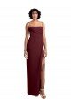 Sleek Straight Neckline Chiffon Bridesmaid Dress with Spaghetti Straps and High Side Slit Bristol