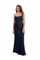 Scoop Neck Long Chiffon Open Back Bridesmaid Dress with Spaghetti Straps Bristol