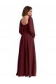 Sheer Long Sleeves Chiffon Bridesmaid Dress with High Slit Bristol