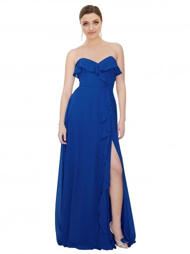 Ruffled Chiffon Strapless Bridesmaid Dress Bristol
