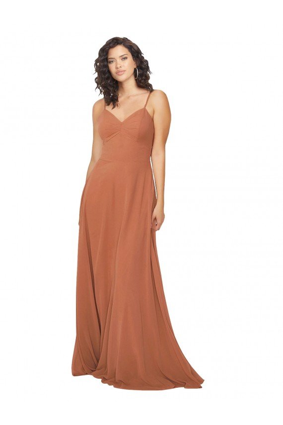 Chiffon Bridesmaid Dress with Tie Back Keyhole Bristol