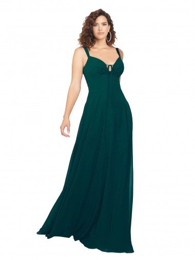 Tied Bodice Sweetheart V-Neck Chiffon Bridesmaid Dress Bristol