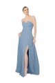 Draped Sweetheart Chiffon Bridesmaid Dress with Front Slit Bristol