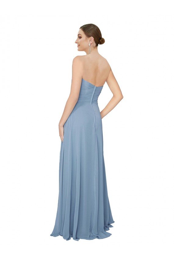 Draped Sweetheart Chiffon Bridesmaid Dress with Front Slit Bristol