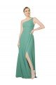 One Shoulder Asymmetric Chiffon Bridesmaid Dress with Pockets Bristol