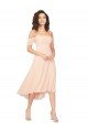 Cold Shoulder Midi Length Short Chiffon Bridesmaid Dress Bristol