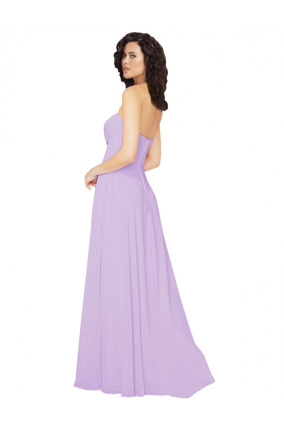 Draped Sweetheart Long Chiffon Bridesmaid Dress with Front Slit Bristol