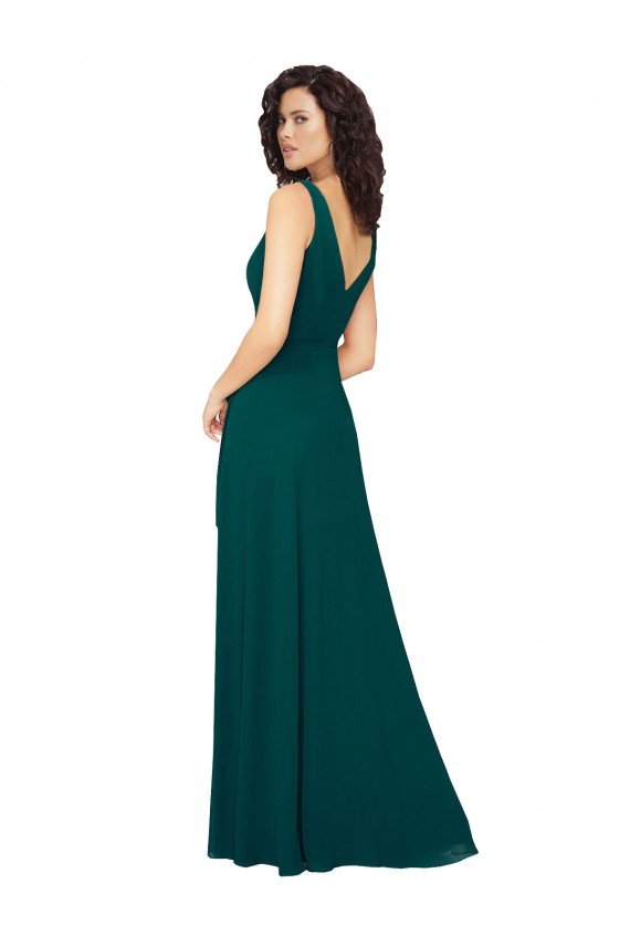 V-Neck Chiffon Bridesmaid Dress with Front Skirt Slit Bristol