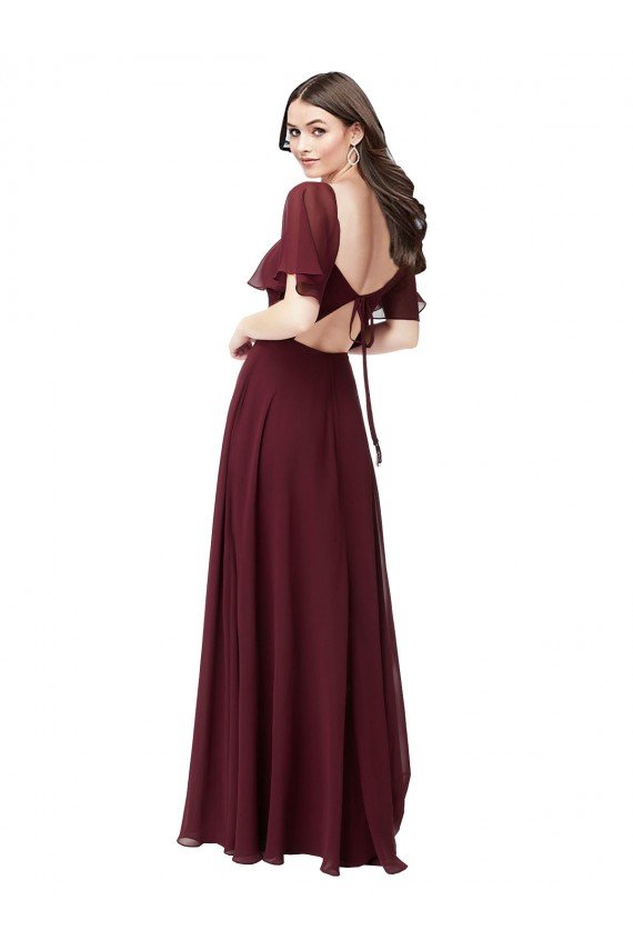 Chiffon Flutter Sleeve Sweetheart Bridesmaid Dress Bristol