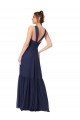 Floor Length Deep V-Neck Ruched Chiffon Long Bridesmaid Dress Bristol