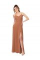 Cowl Neck Chiffon Bridesmaid Dress with Front Slit Bristol