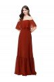 Off the Shoulder Ruffle Chiffon Bridesmaid Dress Bristol