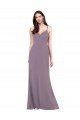 Simple Floor-Length Chiffon Formal Bridesmaid Dress with Criss-Cross Back Bristol