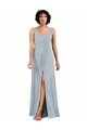 V-Neckline Wrapped Chiffon Bridesmaid Dress with Skirt Slit Bristol