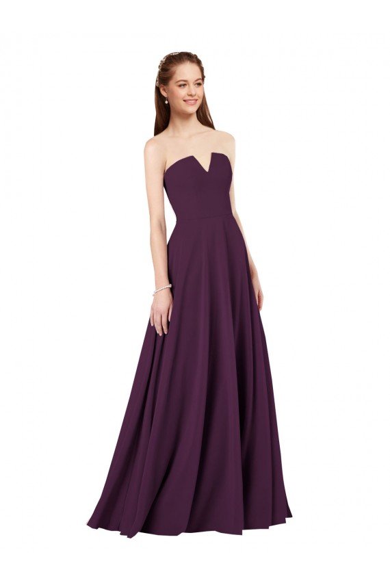 Strapless Chiffon Bridesmaid Dress with Notched Neckline Bristol