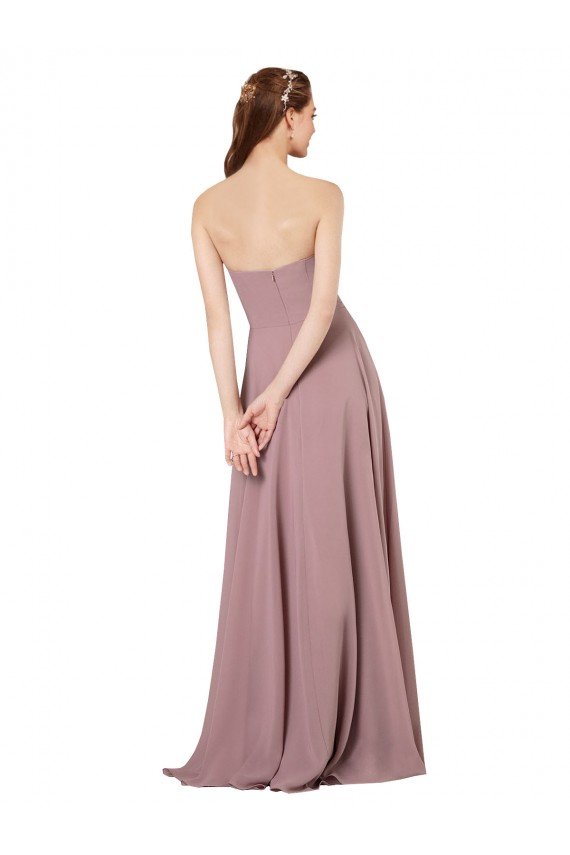 Strapless Chiffon Bridesmaid Dress with Notched Neckline Bristol