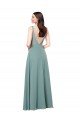 Long Chiffon Formal Bridesmaid Dress with Open Back Bristol