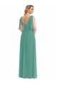 Plunge Neckline Bow Shoulder Chiffon Maxi Bridesmaid Dress Bristol