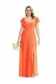 Flutter Sleeves Scoop Open Back Chiffon Maxi Bridesmaid Dress Bristol