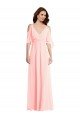 Cold Shoulder Draped Wrap Maxi Bridesmaid Dress Bristol