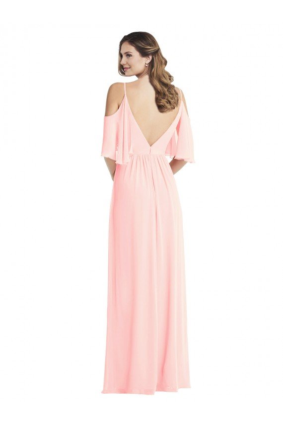 Cold Shoulder Draped Wrap Maxi Bridesmaid Dress Bristol