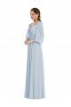 Off the Shoulder Puff Sleeve Maxi Formal Bridesmaid Dress with Front Slit Bristol