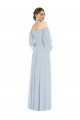 Off the Shoulder Puff Sleeve Maxi Formal Bridesmaid Dress with Front Slit Bristol