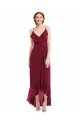 Ruffle Trimmed V-Neck High Low Wrap Chiffon Bridesmaid Dress Bristol