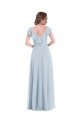 Ruffle Trimmed V Back Chiffon Maxi Bridesmaid Dress Bristol