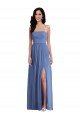 Slim Spaghetti Straps Chiffon Bridesmaid Dress with Front Slit Bristol