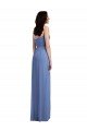 Slim Spaghetti Straps Chiffon Bridesmaid Dress with Front Slit Bristol
