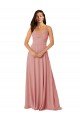 Twist-Knot V-Neck Long Chiffon Bridesmaid Dress Bristol