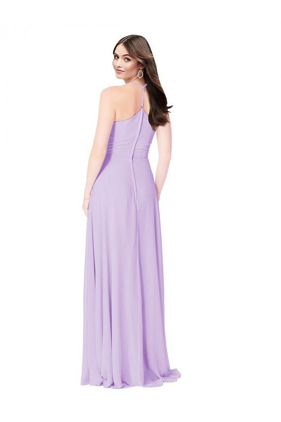 Chiffon A-Line Bridesmaid Dress with Halter Back Bristol