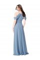 High Neck Chiffon Bridesmaid Dress with Draped Sleeves Bristol