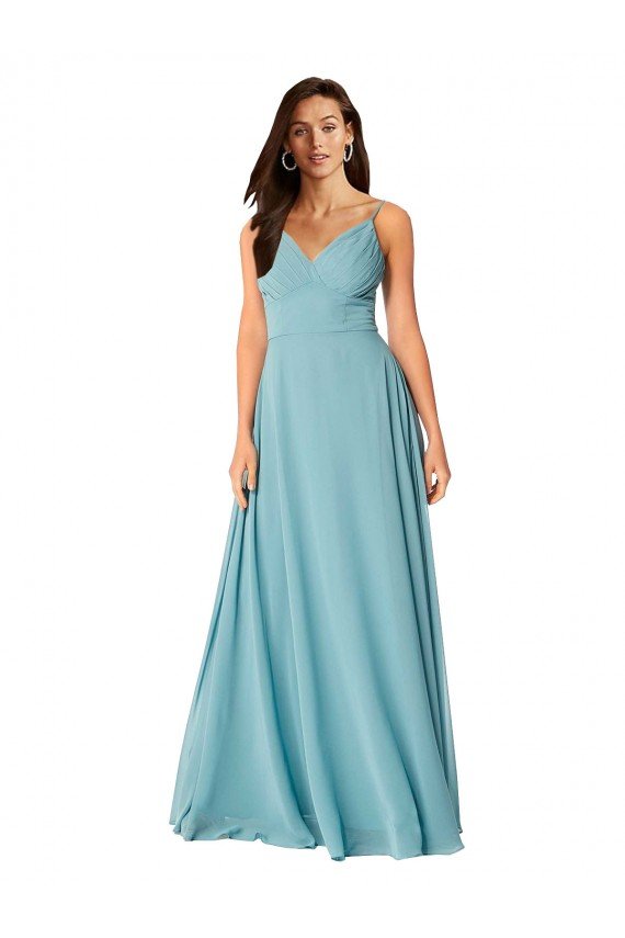 Draped Empire V-Neck Chiffon Bridesmaid Dress Bristol