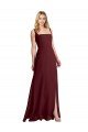 Square Neckline Soft A-Line Chiffon Bridesmaid Dress with Side Slit Bristol