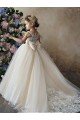 Champagne Ball Gown Sweetheart Chapel Train Sleeveless Flower Girl Dress Bristol