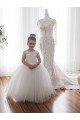Ivory Ball Gown Chapel Train Sleeveless Flower Girl Dress Bristol