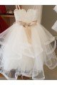Ivory Ball Gown High Neck Floor Length Flower Girl Dress Bristol