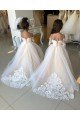 Ivory Ball Gown Sweetheart Chapel Train Long Sleeve Flower Girl Dress Bristol