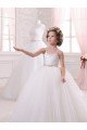 Ivory Ball Gown Sweetheart Chapel Train Sleeveless Flower Girl Dress Bristol