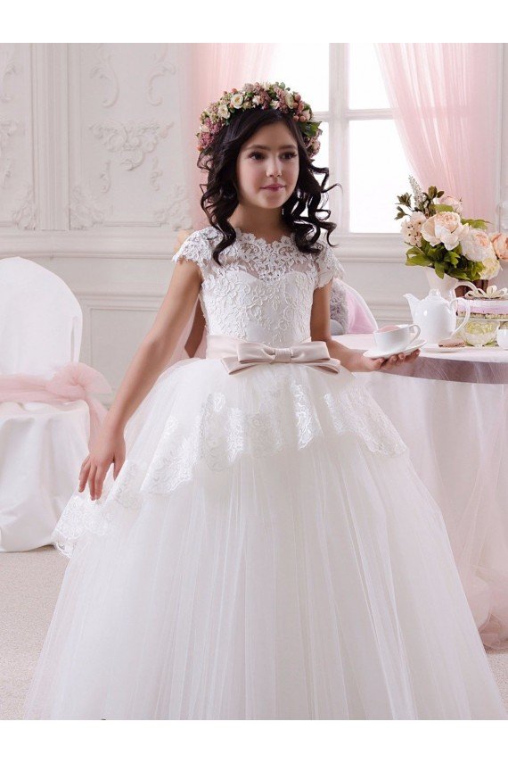 Ivory Ball Gown Sweetheart Floor Length Sleeveless Flower Girl Dress Bristol