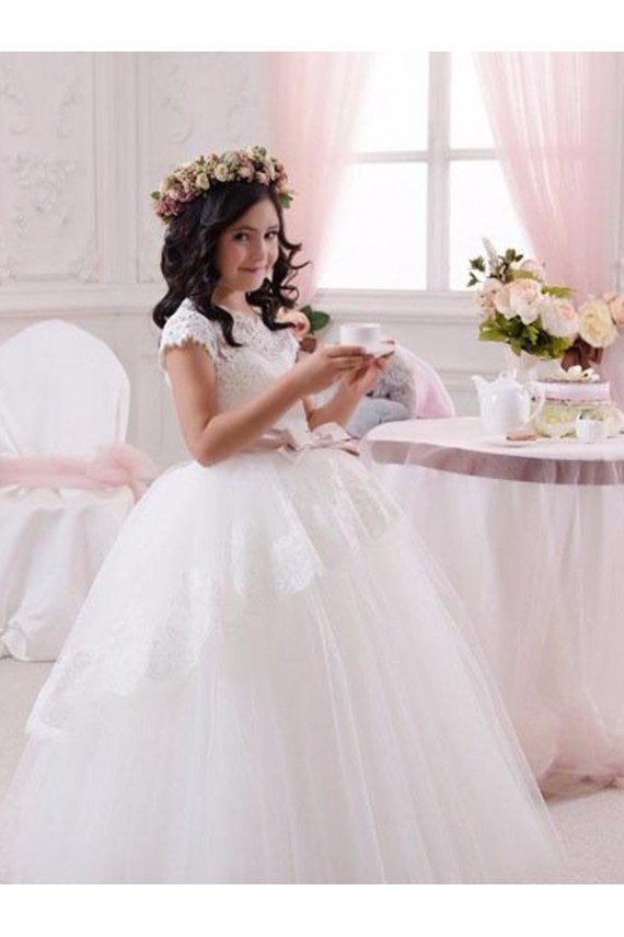 Ivory Ball Gown Sweetheart Floor Length Sleeveless Flower Girl Dress Bristol
