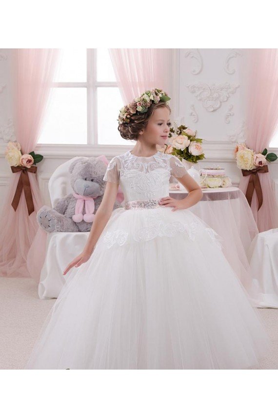 Ivory Ball Gown Sweetheart Sleeveless Long Flower Girl Dress Bristol
