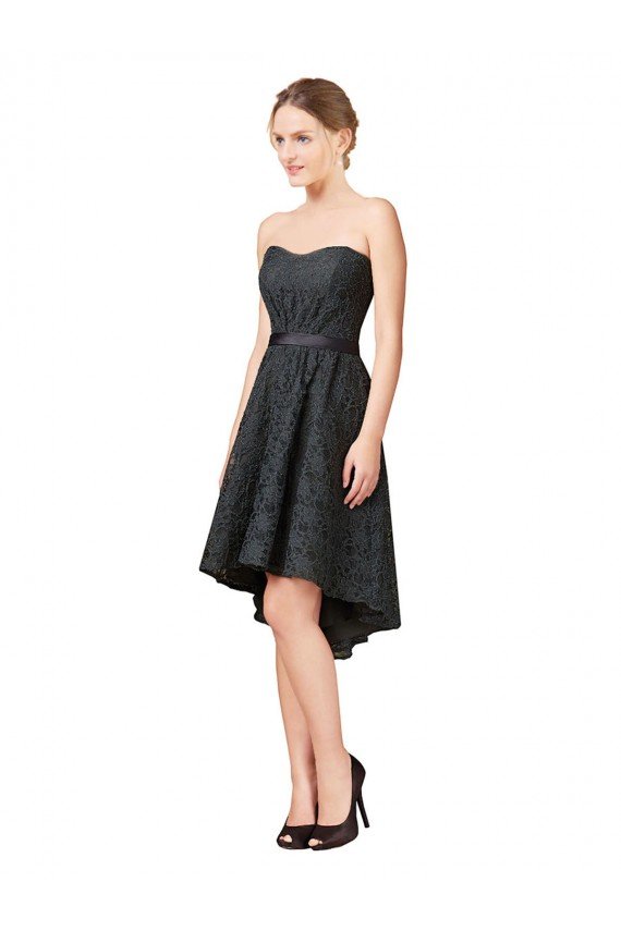 Lace Cocktail Bridesmaid Dress with Hi-Low Hemline Bristol