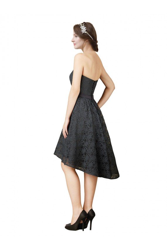 Lace Cocktail Bridesmaid Dress with Hi-Low Hemline Bristol